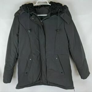 Sam Edelman Short Hooded Parka, Black, Women's Small (4-6)